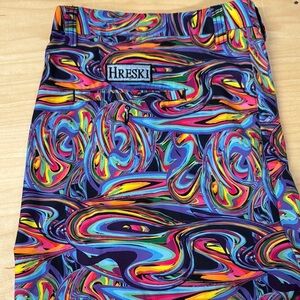 Hreski Multicolor Abstract Disco Swirl Golf Swim Shorts Mens Size 40‎